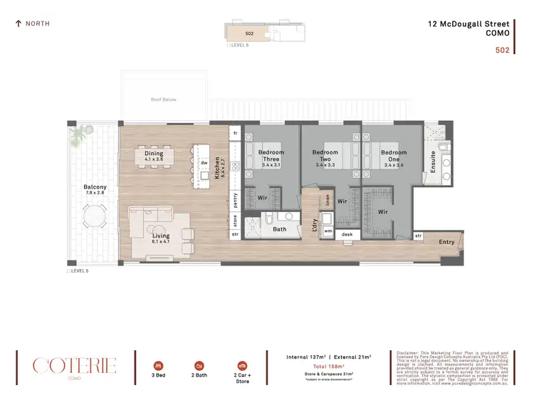 Floorplan of Homely apartment listing, 502/12 McDougall Street, Como WA 6152