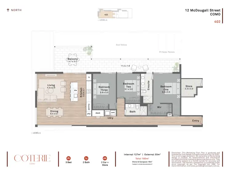 Floorplan of Homely apartment listing, 402/12 McDougall Street, Como WA 6152