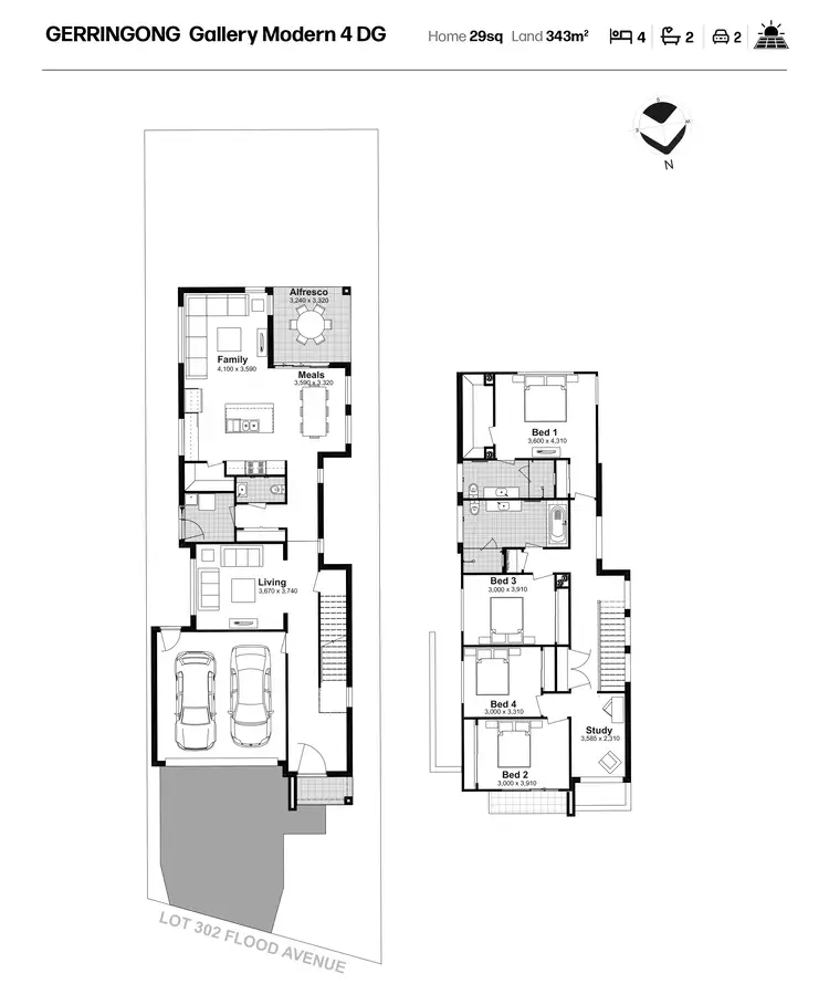 Floorplan of Homely house listing, Lot 302 Flood Avenue, Austral NSW 2179