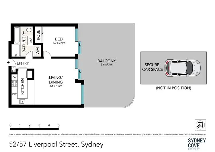Floorplan of Homely apartment listing, 52/57-67 Liverpool Street, Sydney NSW 2000