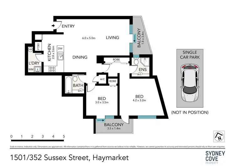 Floorplan of Homely apartment listing, 1501/348-352 Sussex Street, Sydney NSW 2000