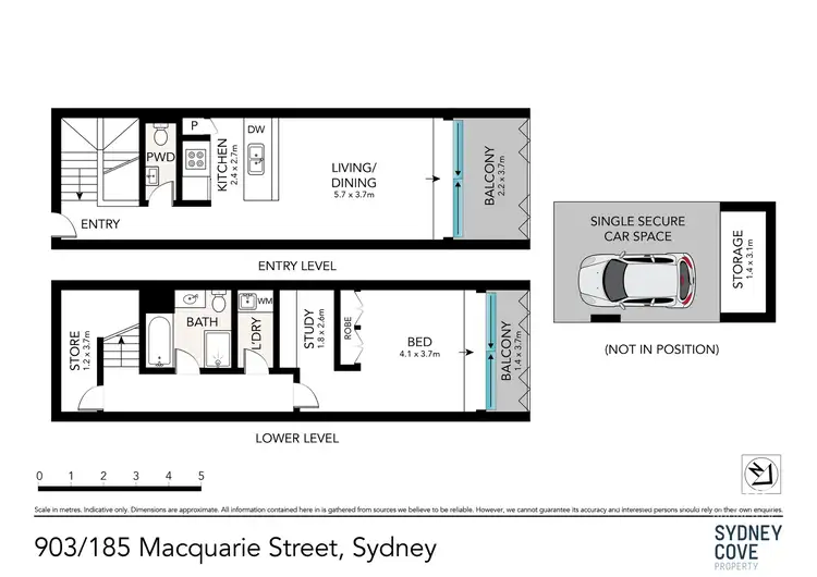 Floorplan of Homely apartment listing, 903/185 Macquarie Street, Sydney NSW 2000