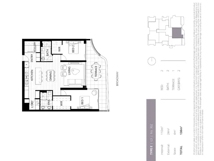 Floorplan of Homely apartment listing, 302/79-81 Broadway, Nedlands WA 6009