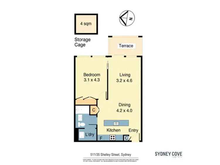 Floorplan of Homely apartment listing, 511/35 Shelley Street, Sydney NSW 2000