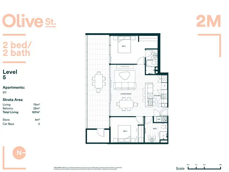 Floorplan of Homely apartment listing, 511/263 Hay Street, Subiaco WA 6008