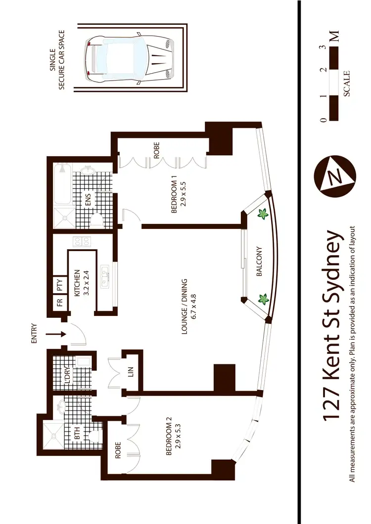 Floorplan of Homely apartment listing, 127 Kent Street, Sydney NSW 2000