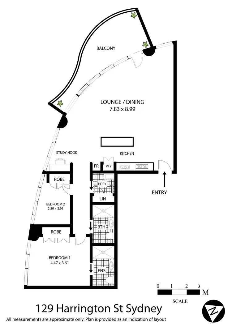 Floorplan of Homely apartment listing, 2205/129 Harrington Street, Sydney NSW 2000