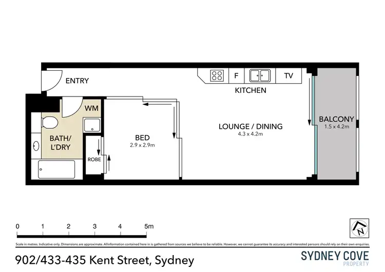 Floorplan of Homely apartment listing, 902/433 Kent Street, Sydney NSW 2000