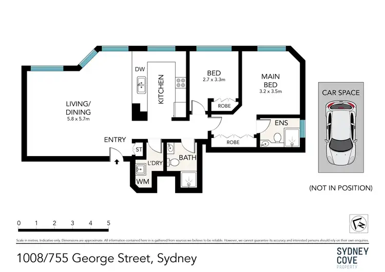 Floorplan of Homely apartment listing, 1008/743-755 George Street, Sydney NSW 2000