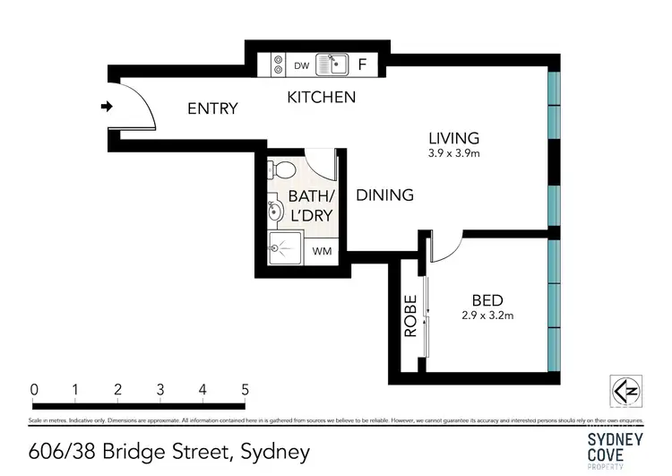 Floorplan of Homely apartment listing, 606/38 Bridge Street, Sydney NSW 2000