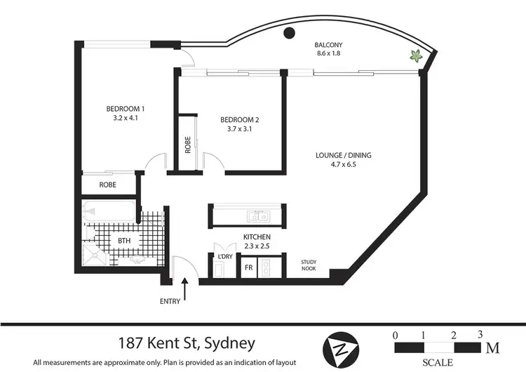 Floorplan of Homely apartment listing, 187 Kent Street, Sydney NSW 2000