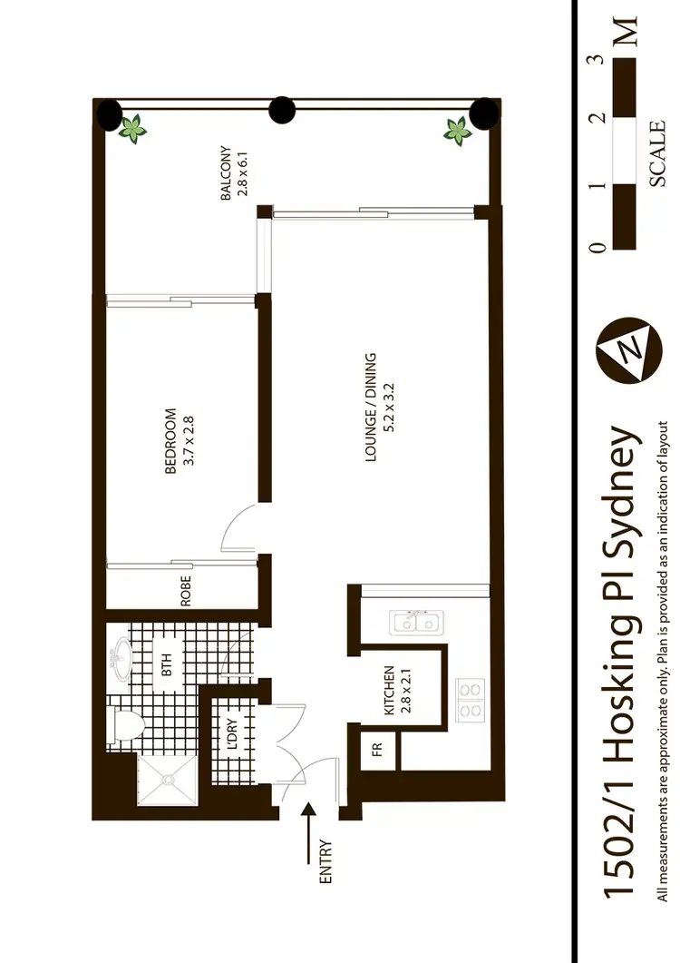 Floorplan of Homely apartment listing, 1 Hosking Pl, Sydney NSW 2000