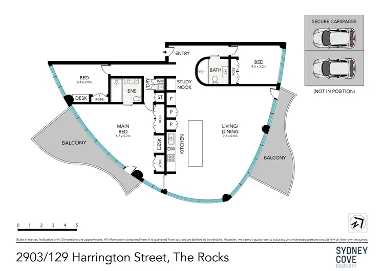 Floorplan of Homely apartment listing, 2903/129 Harrington Street, Sydney NSW 2000