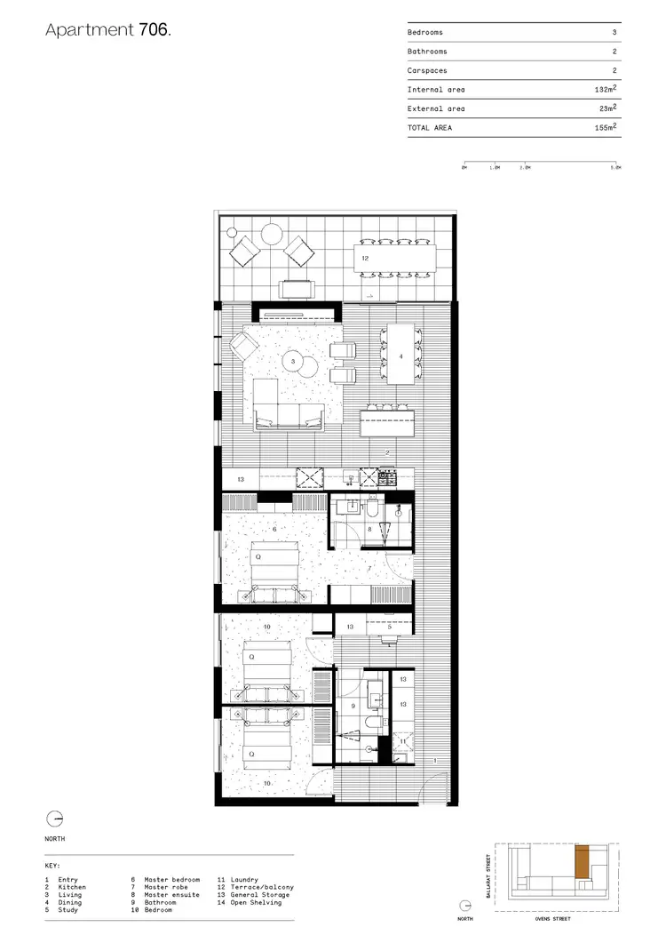 Floorplan of Homely apartment listing, 706/7 OVENS STREET, Brunswick VIC 3056