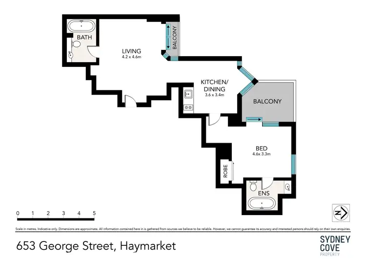 Floorplan of Homely apartment listing, 508/653 George Street, Sydney NSW 2000