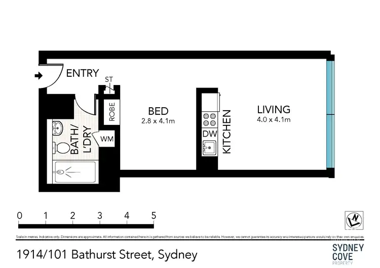 Floorplan of Homely apartment listing, 1914/101 Bathurst Street, Sydney NSW 2000