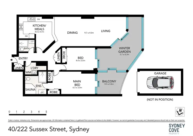 Floorplan of Homely apartment listing, 40/222 Sussex Street, Sydney NSW 2000