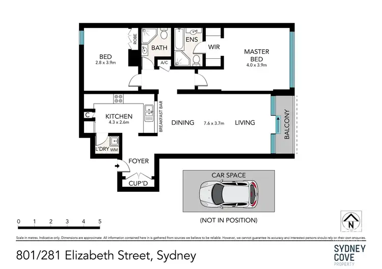 Floorplan of Homely apartment listing, 801/281 Elizabeth Street, Sydney NSW 2000