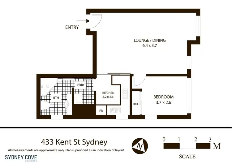 Floorplan of Homely apartment listing, 1802/433 Kent Street, Sydney NSW 2000