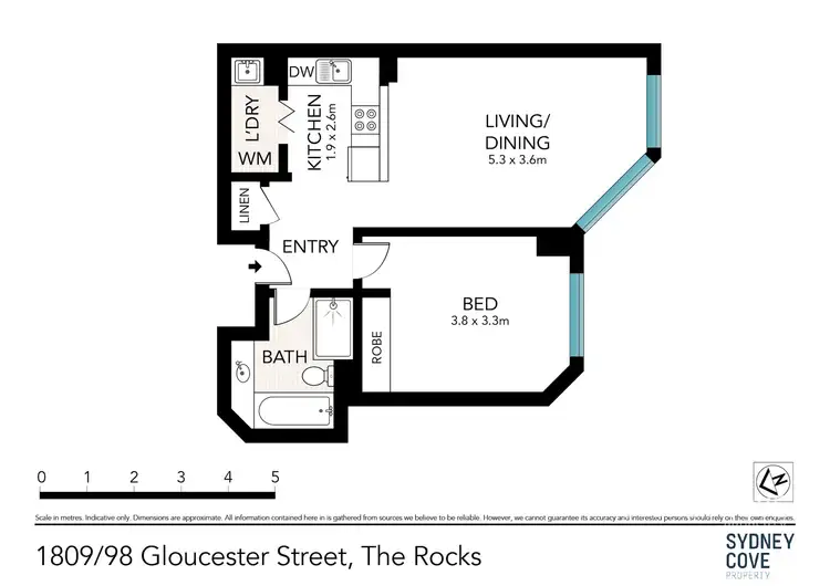 Floorplan of Homely apartment listing, 1809/98 Gloucester Street, Sydney NSW 2000