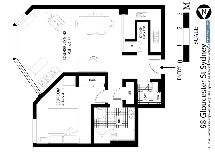 Floorplan of Homely apartment listing, 98 Gloucester St, sydney NSW 2000
