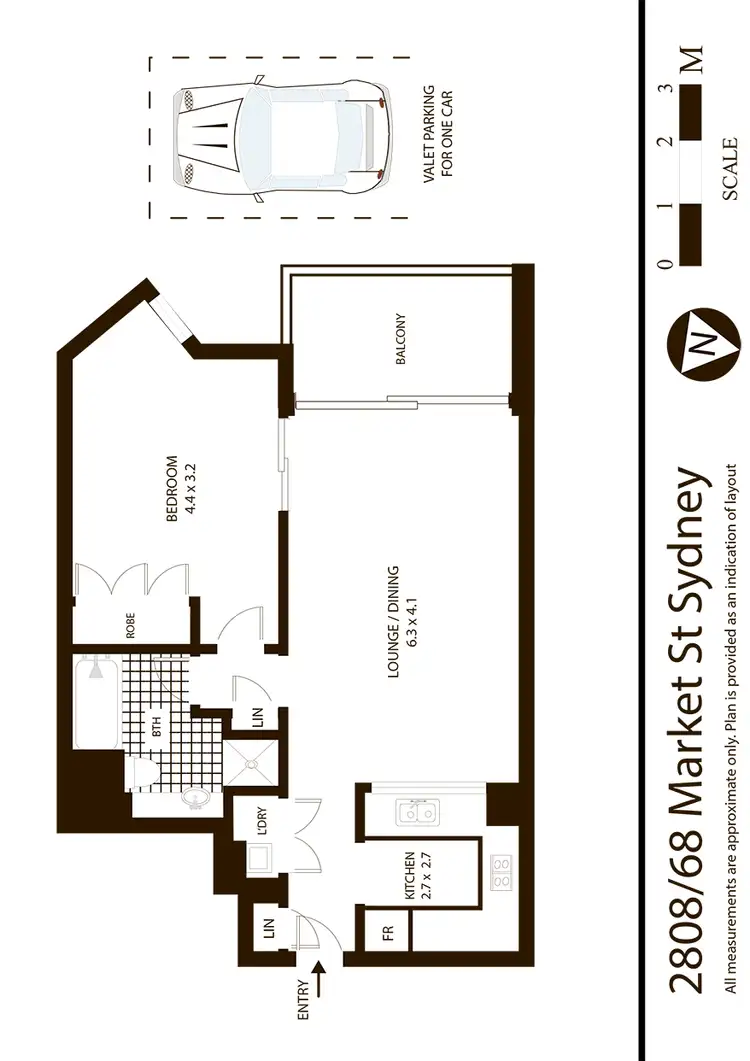 Floorplan of Homely apartment listing, 2808/68-70 Market St, Sydney NSW 2000
