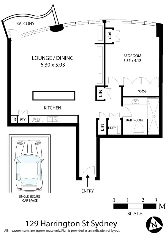 Floorplan of Homely apartment listing, 129 Harrington Street, Sydney NSW 2000