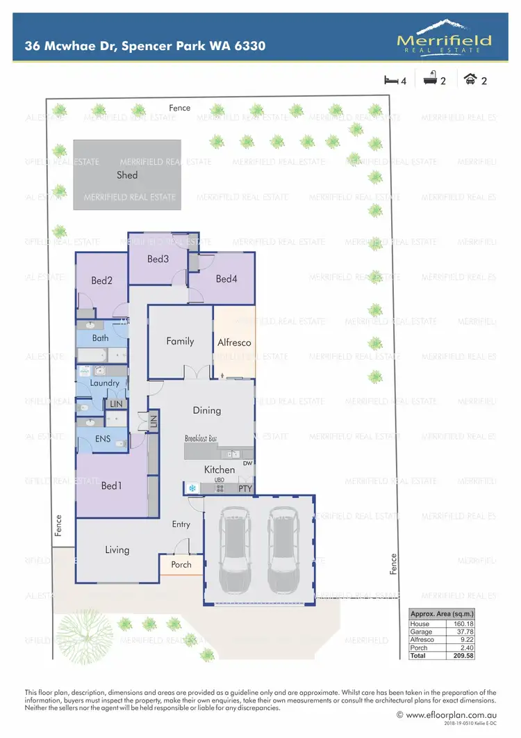 Floorplan of Homely house listing, 36 McWhae Drive, Spencer Park WA 6330