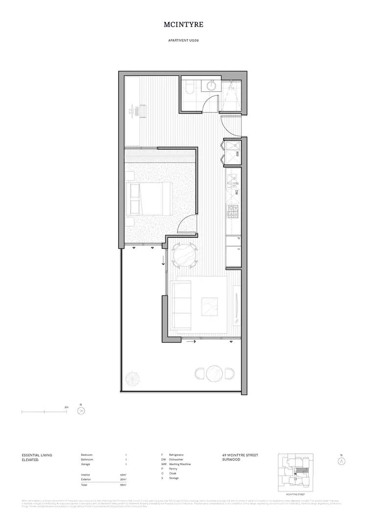 Floorplan of Homely apartment listing, UG08/47-49 McIntyre Street, Burwood VIC 3125