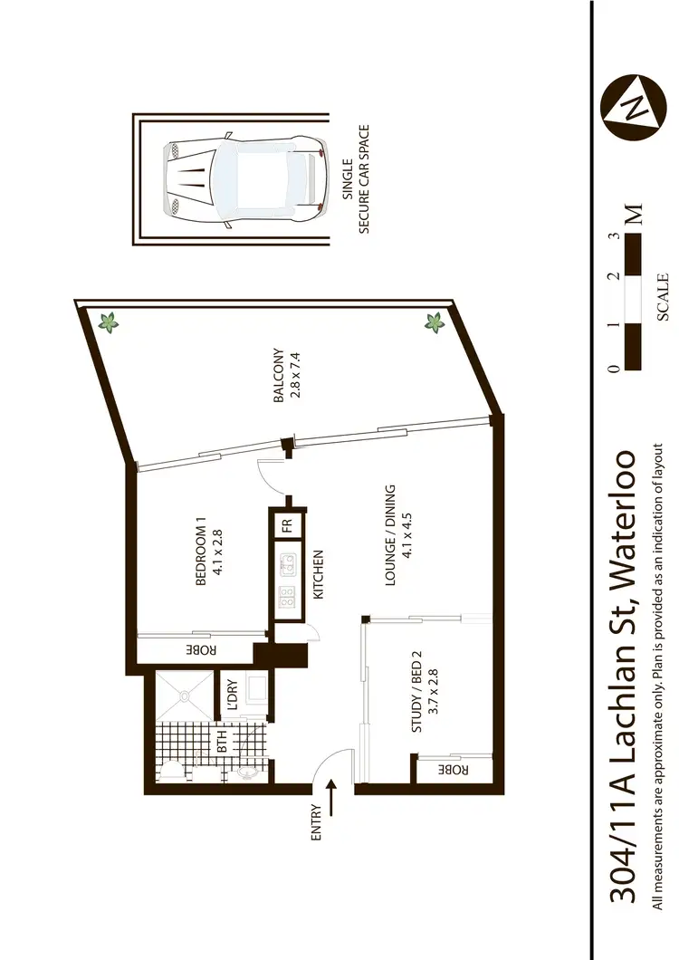 Floorplan of Homely apartment listing, 304/304/11A Lachlan Street, Waterloo NSW 2017