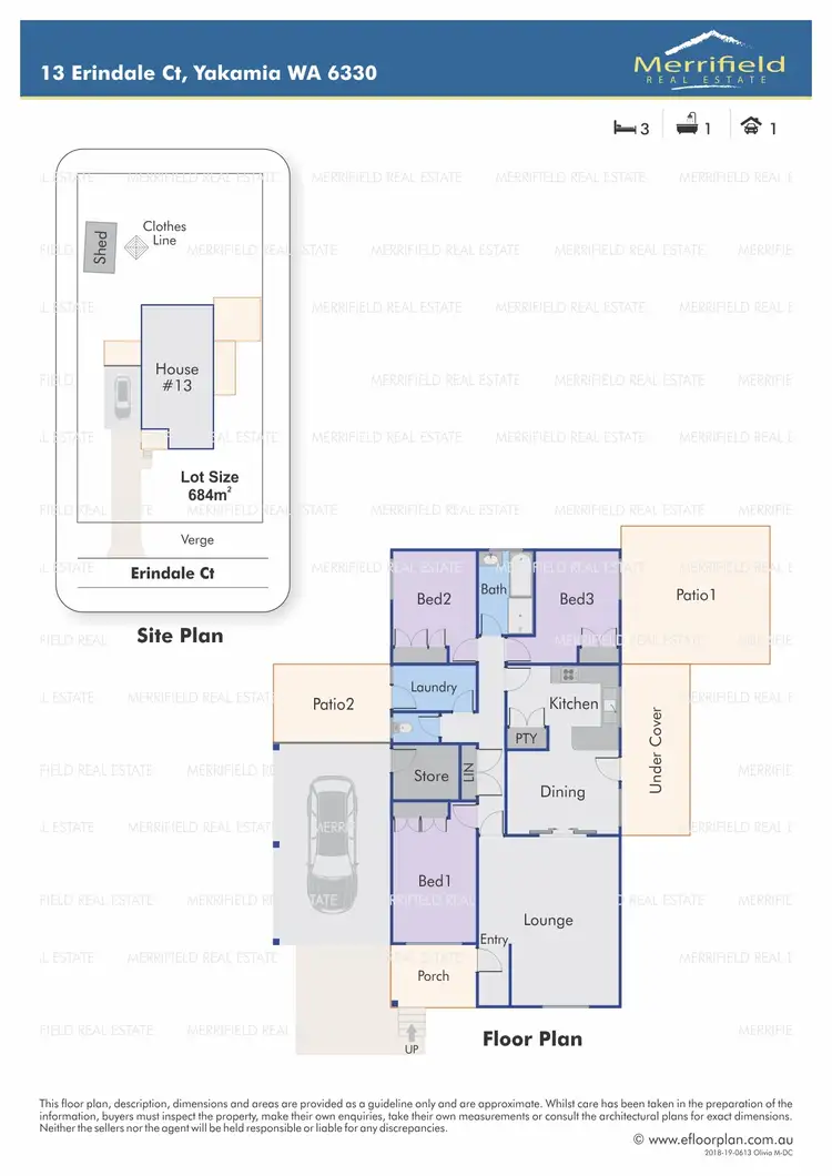 Floorplan of Homely house listing, 13 Erindale Court, Yakamia WA 6330