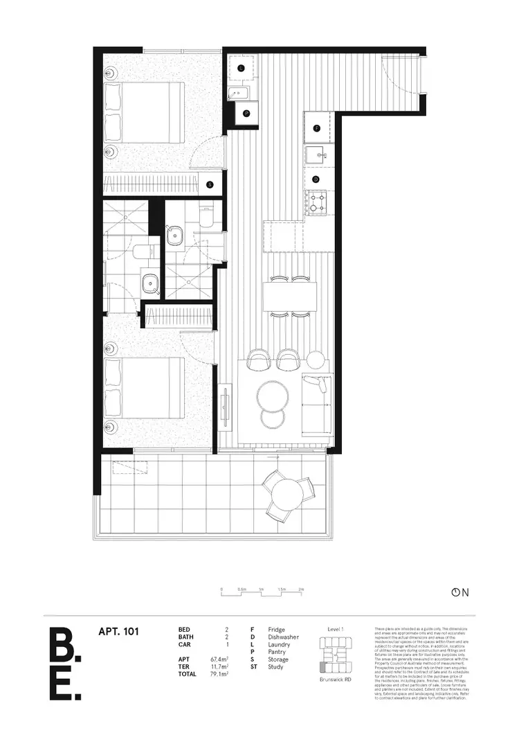Floorplan of Homely apartment listing, 101/11 - 15 Brunswick Road, Brunswick East VIC 3057