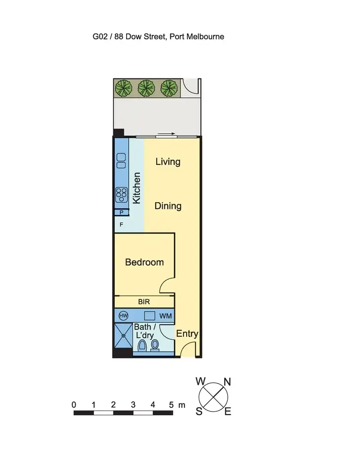 Floorplan of Homely apartment listing, G02/88 Dow Street, Port Melbourne VIC 3207