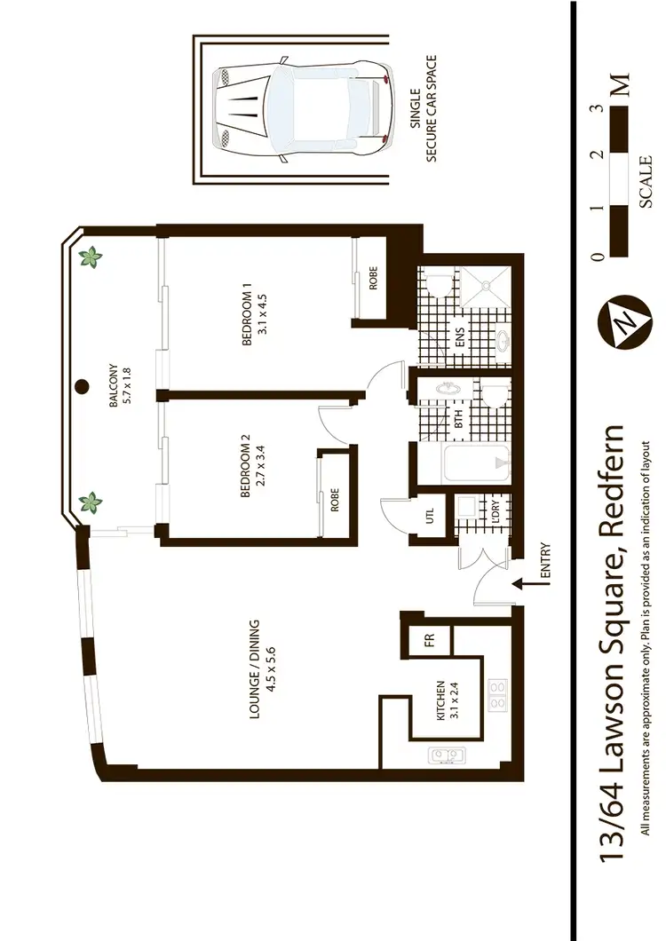 Floorplan of Homely apartment listing, 13/64 Lawson Square, Redfern NSW 2016