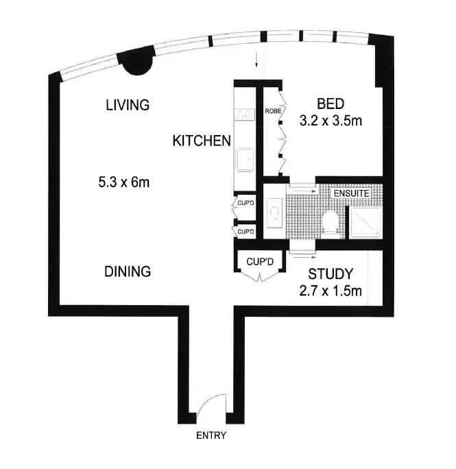Floorplan of Homely apartment listing, 129 Harrington Street, Sydney NSW 2000