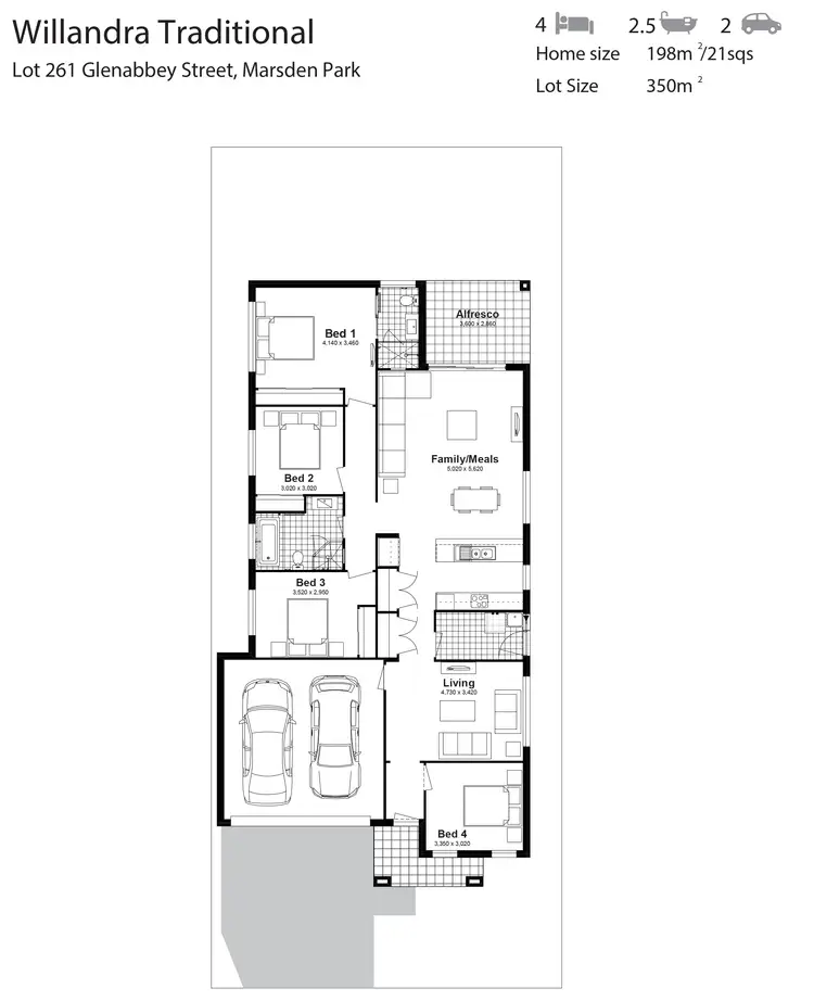 Floorplan of Homely house listing, Lot 261 Glenabbey Street, Marsden Park NSW 2765