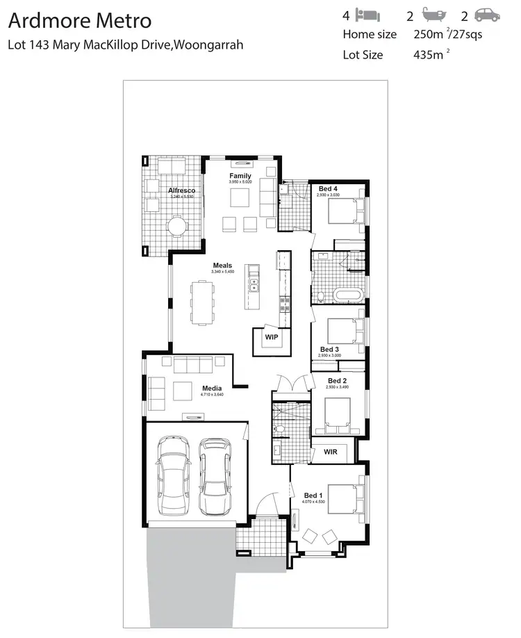 Floorplan of Homely house listing, Lot 143 Mary MacKillop Drive, Woongarrah NSW 2259