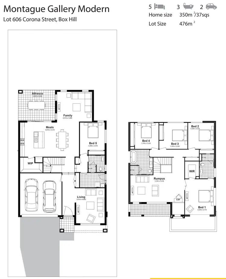 Floorplan of Homely house listing, Lot 606 Corona Street, Box Hill NSW 2765