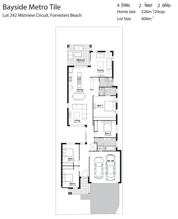 Floorplan of Homely house listing, Lot 242 Mistview Circuit, Forresters Beach NSW 2260