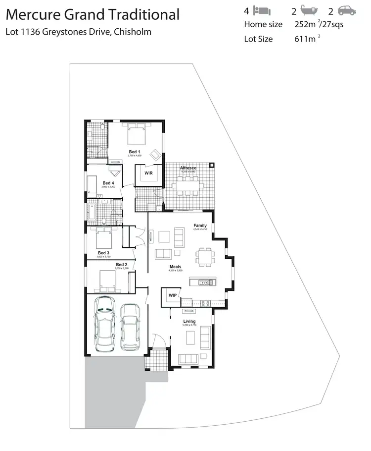 Floorplan of Homely house listing, Lot 1136 Greystones Drive, Chisholm NSW 2322