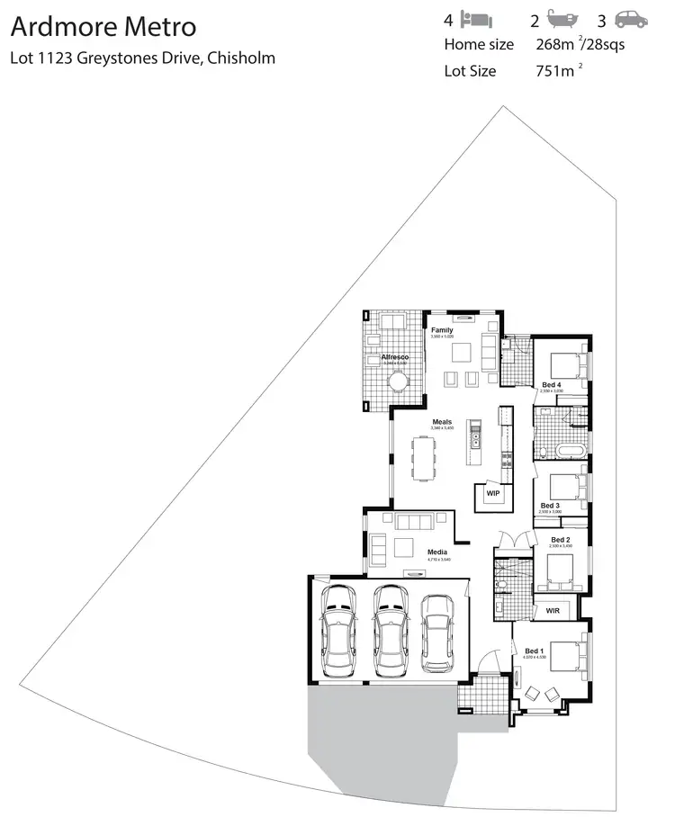 Floorplan of Homely house listing, Lot 1123 Greystones Drive, Chisholm NSW 2322