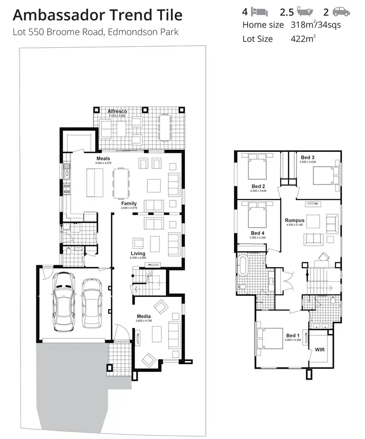 Floorplan of Homely house listing, Lot 550 Broome Road, Edmondson Park NSW 2174
