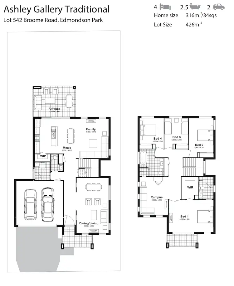 Floorplan of Homely house listing, Lot 542 Broome Road, Edmondson Park NSW 2174