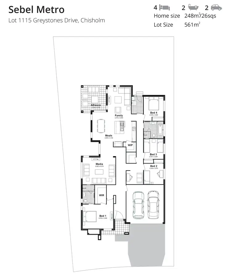 Floorplan of Homely house listing, Lot 1115 Greystones Drive, Chisholm NSW 2322