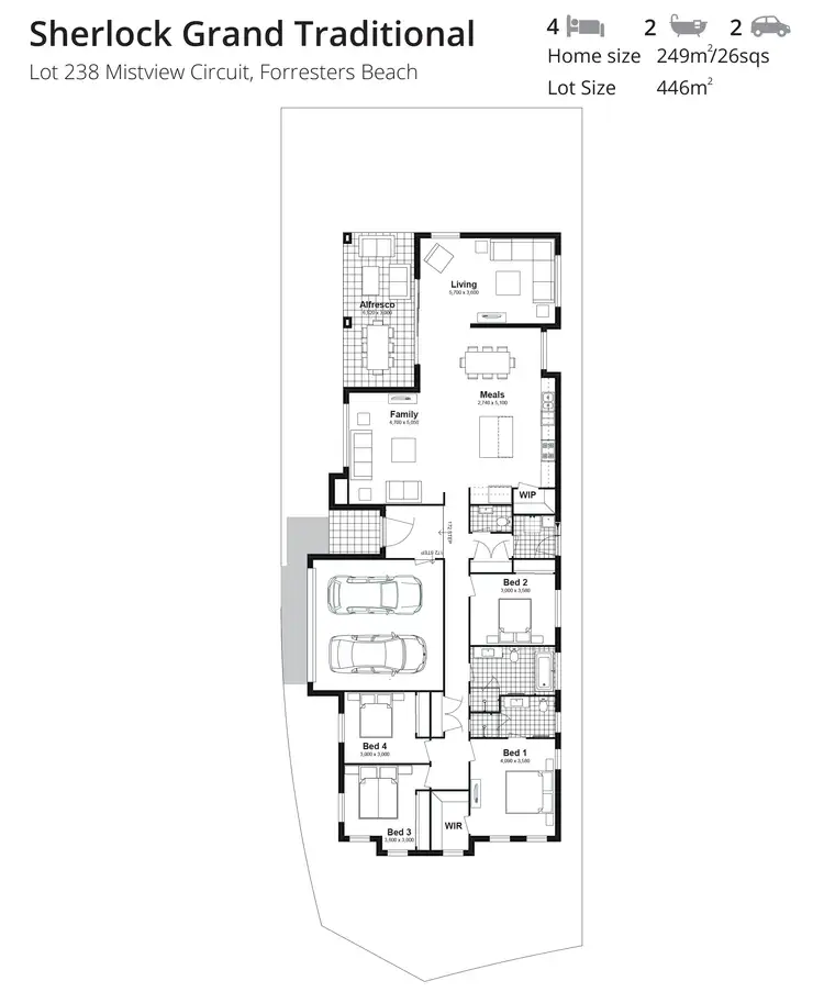 Floorplan of Homely house listing, Lot 238 Mistview Circuit, Forresters Beach NSW 2260