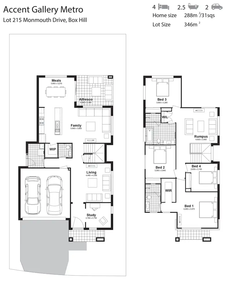 Floorplan of Homely house listing, Lot 215 Monmouth Drive, Box Hill NSW 2765