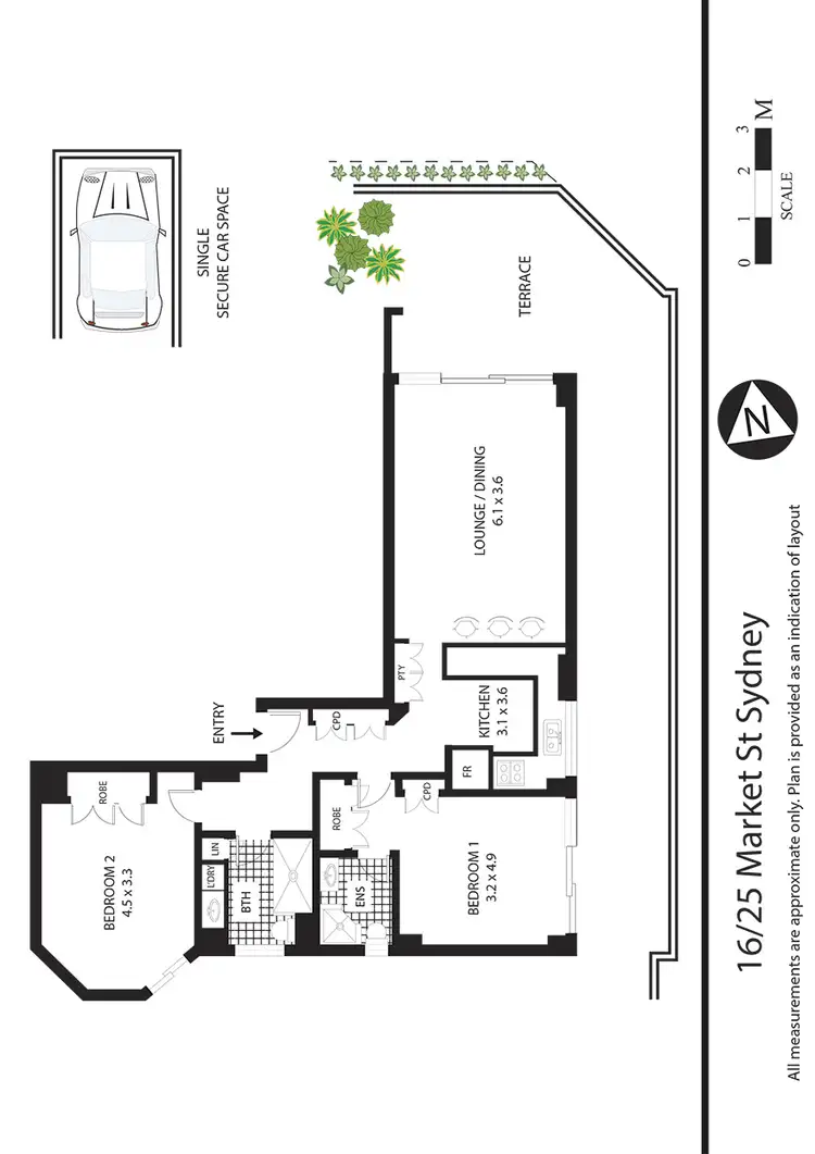 Floorplan of Homely apartment listing, 16/25 Market Street, Sydney NSW 2000