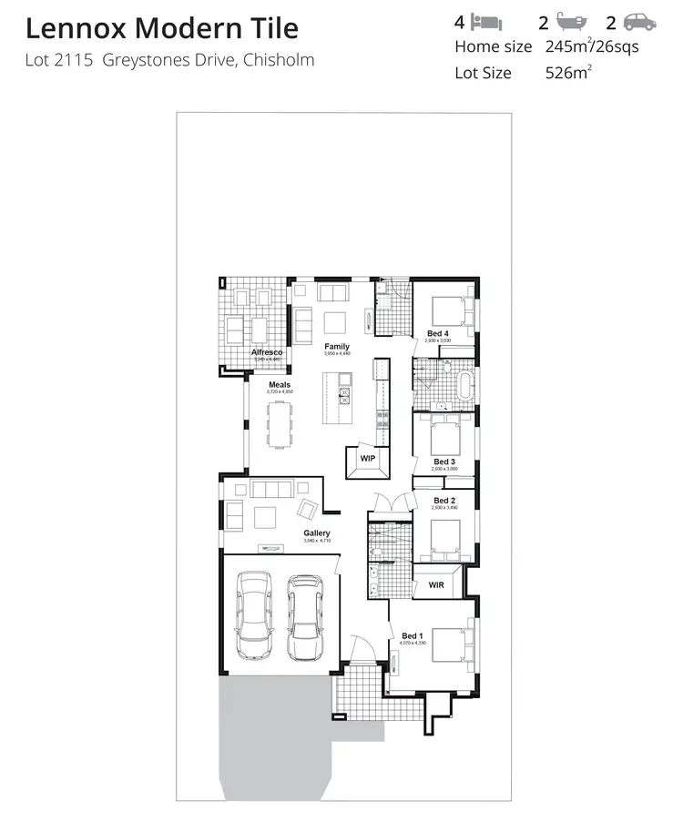 Floorplan of Homely house listing, Lot 2115 Greystones Drive, Chisholm NSW 2322