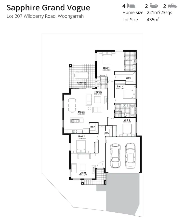 Floorplan of Homely house listing, Lot 207 Wildberry Road, Woongarrah NSW 2259