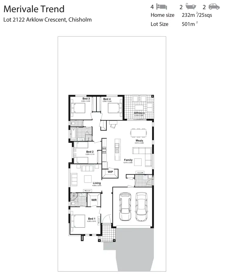 Floorplan of Homely house listing, Lot 2122 Arklow Crescent, Chisholm NSW 2322